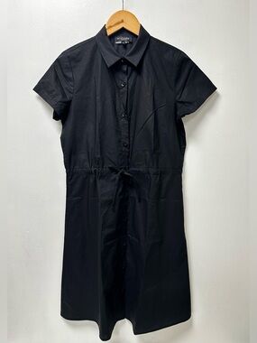 MAGARI Made in Italy 100% Cotton Dress Drawstring Waist Button Front Size S